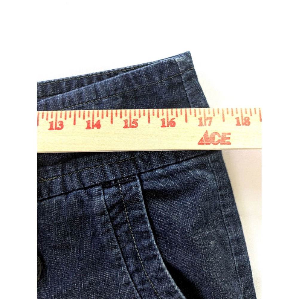 Apt 9 Womens Wide Leg Sailor Jeans Dark Wash Blue Denim Size 10 Nautical Buttons - Picture 5 of 6